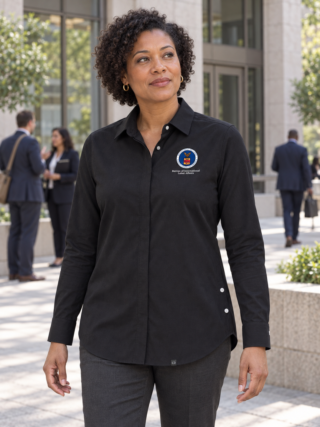ILAB Women's Commuter Shirt — Black lifestyle product photograph