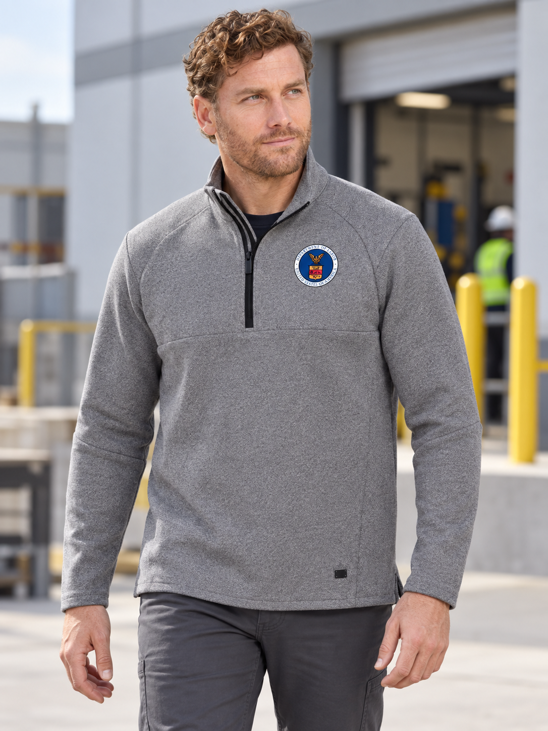 Department of Labor Men's Transition Quarter Zip — Light Gray lifestyle product photograph