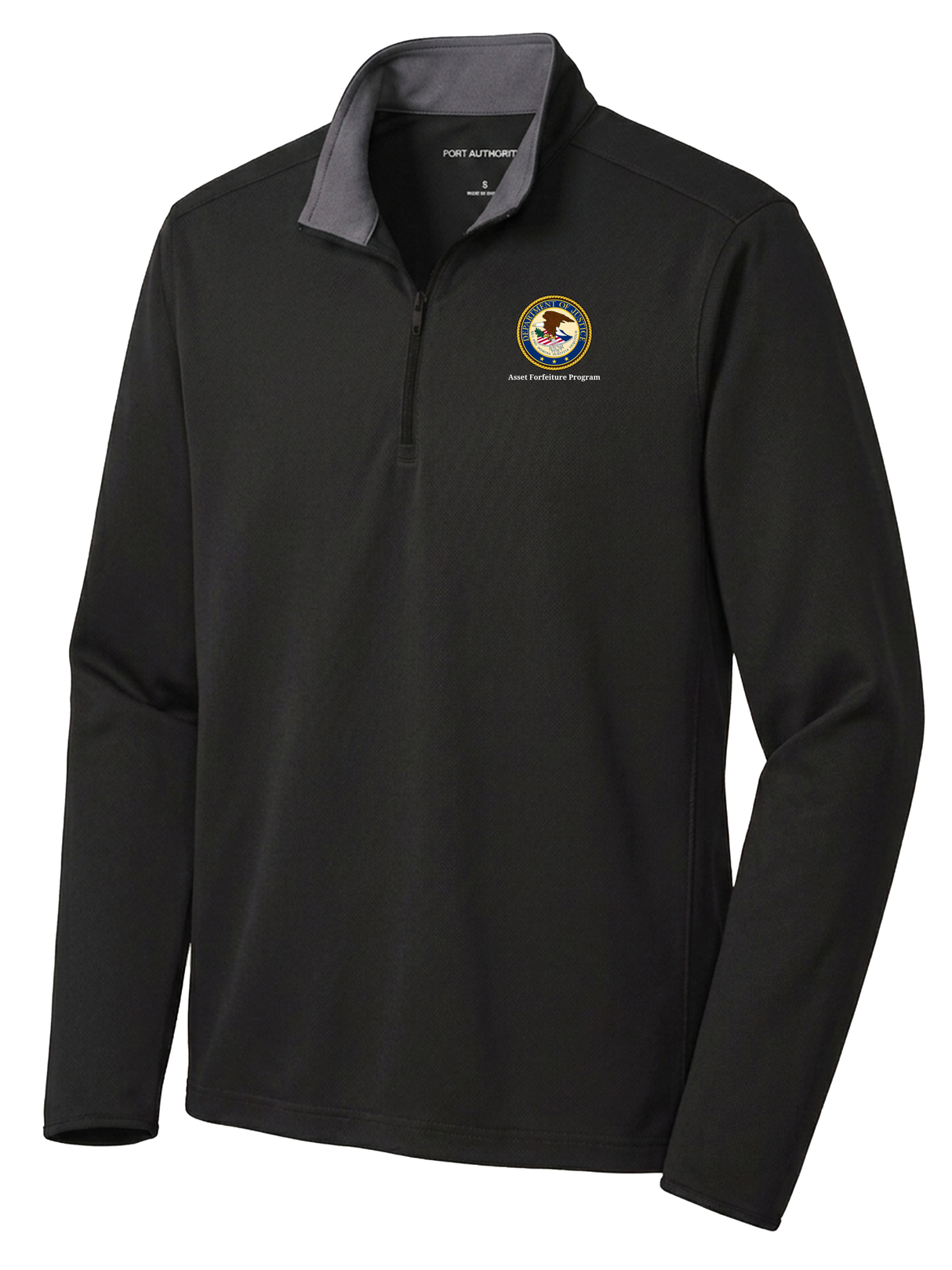 Asset Forfeiture Program (AFP) Men's Dri Fit 1/4 Zip Black government employee uniform shirt