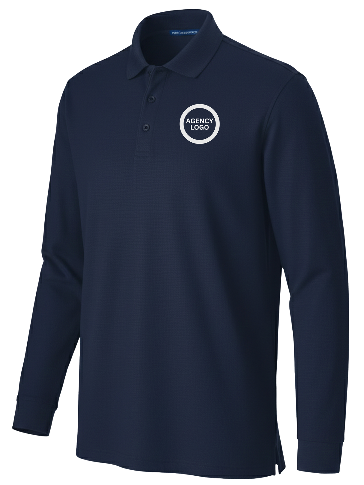 Men's Long Sleeve Agency Polo Navy Blue - FEDS Apparel government employee uniform shirt