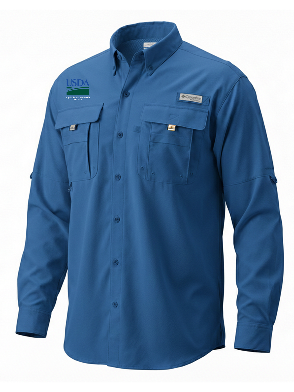 Agriculture Research Service (ARS) Men's Columbia Bahama™ II Button Up Long-Sleeve Royal Blue government employee uniform shirt