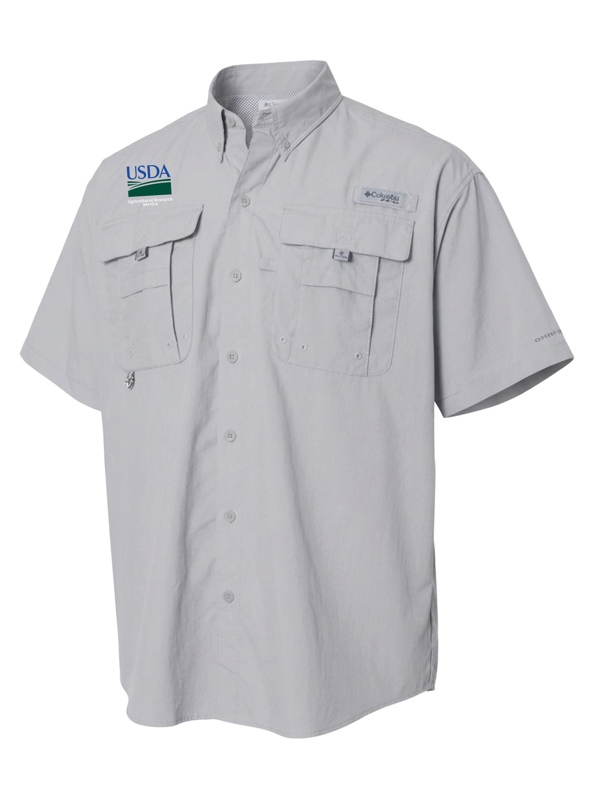 Agriculture Research Service (ARS) Men's Columbia Bahama™ II Button Up Short Sleeve Cool Grey government employee uniform shirt