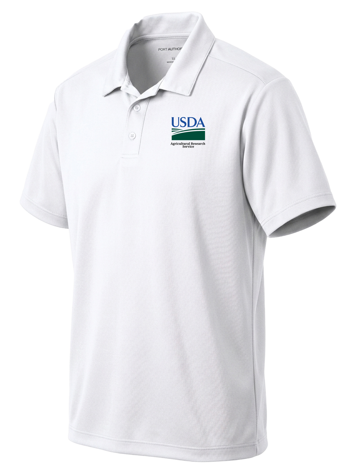 Agriculture Research Service (ARS) Men's Dri Fit Polo White government employee uniform shirt