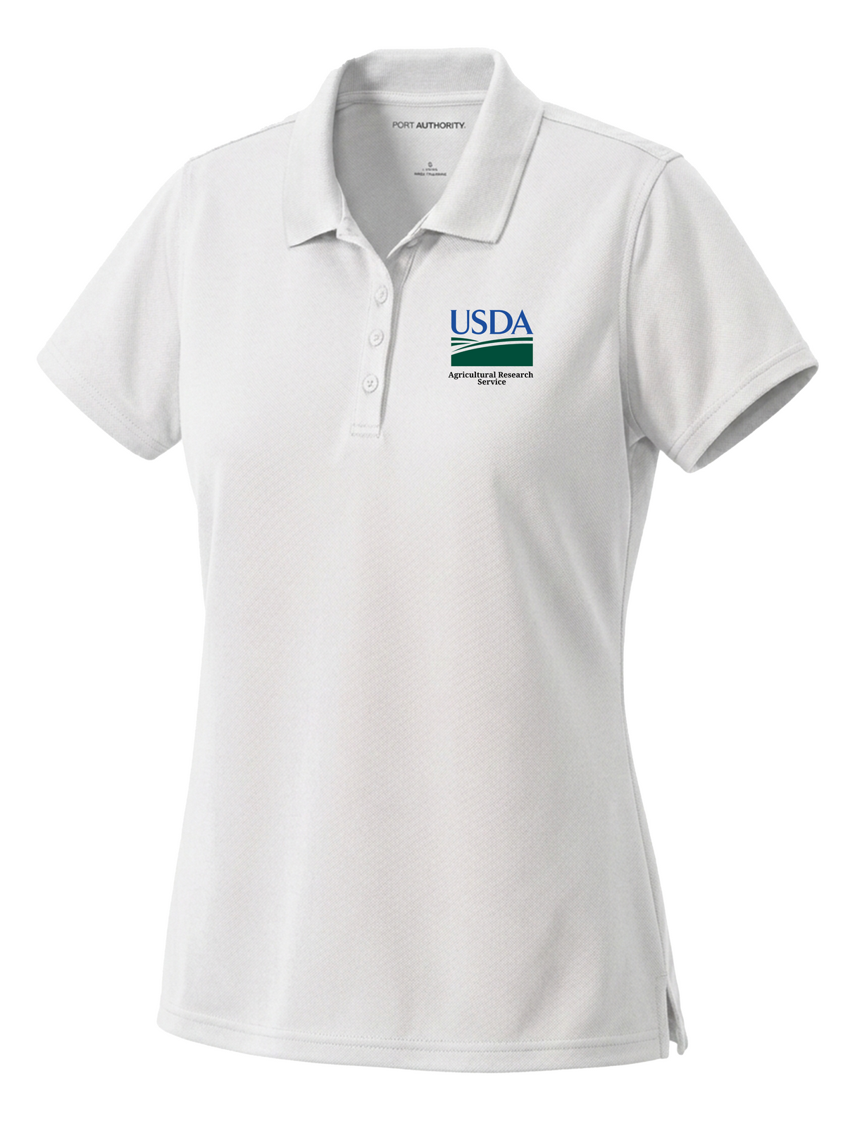 Agriculture Research Service (ARS) Women's Dri Fit Polo White government employee uniform shirt