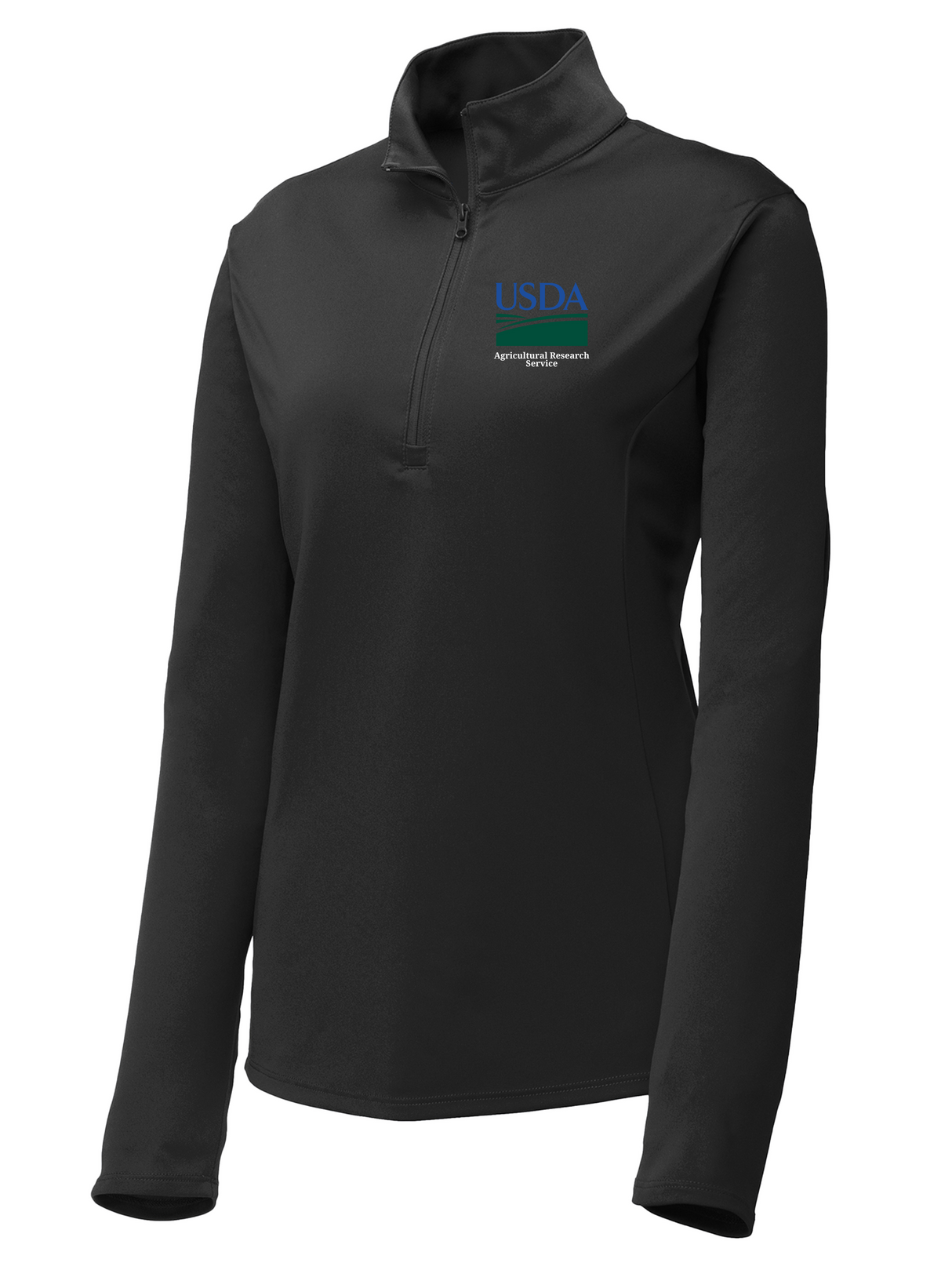 Agriculture Research Service (ARS) Women's Lightweight Dri Fit 1/4 Zip Black government employee uniform shirt
