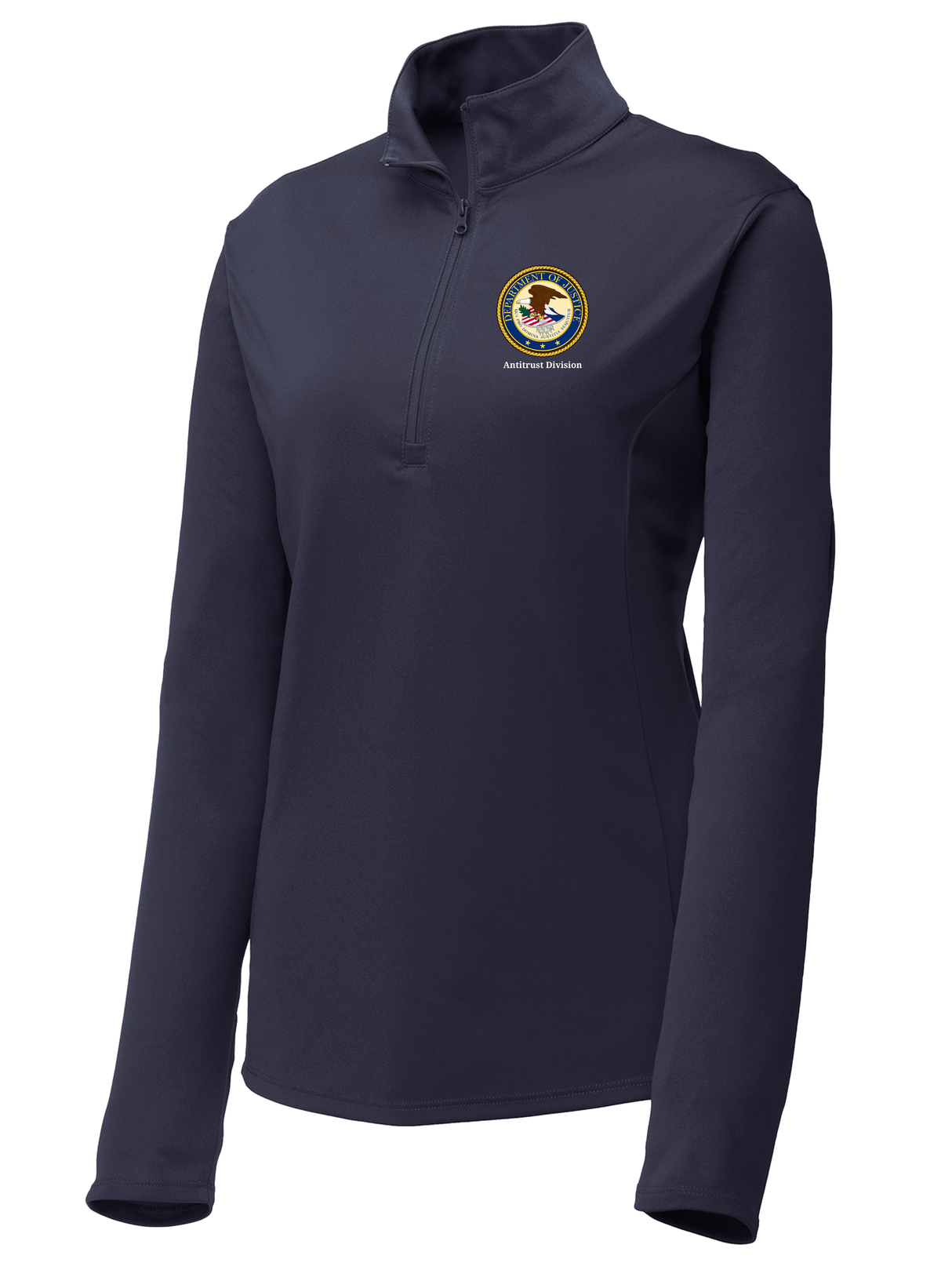 Antitrust Division (ATR) Women's Lightweight Dri Fit 1/4 Zip Navy Blue government employee uniform shirt