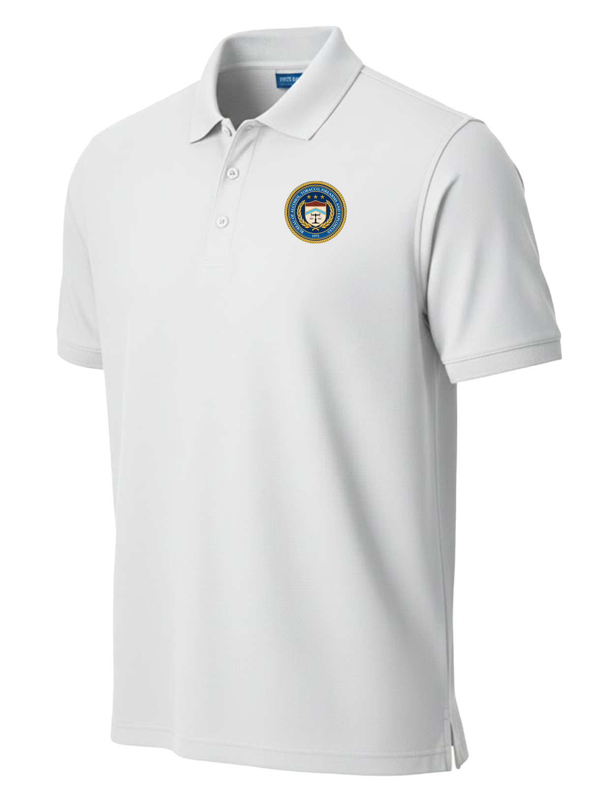The Bureau of Alcohol, Tobacco, Firearms and Explosives (ATF) Men's Polo White government employee uniform shirt
