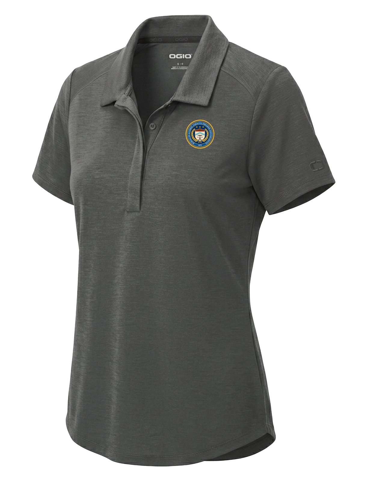 The Bureau of Alcohol, Tobacco, Firearms and Explosives (ATF) Women's Polo Slate Gray government employee uniform shirt
