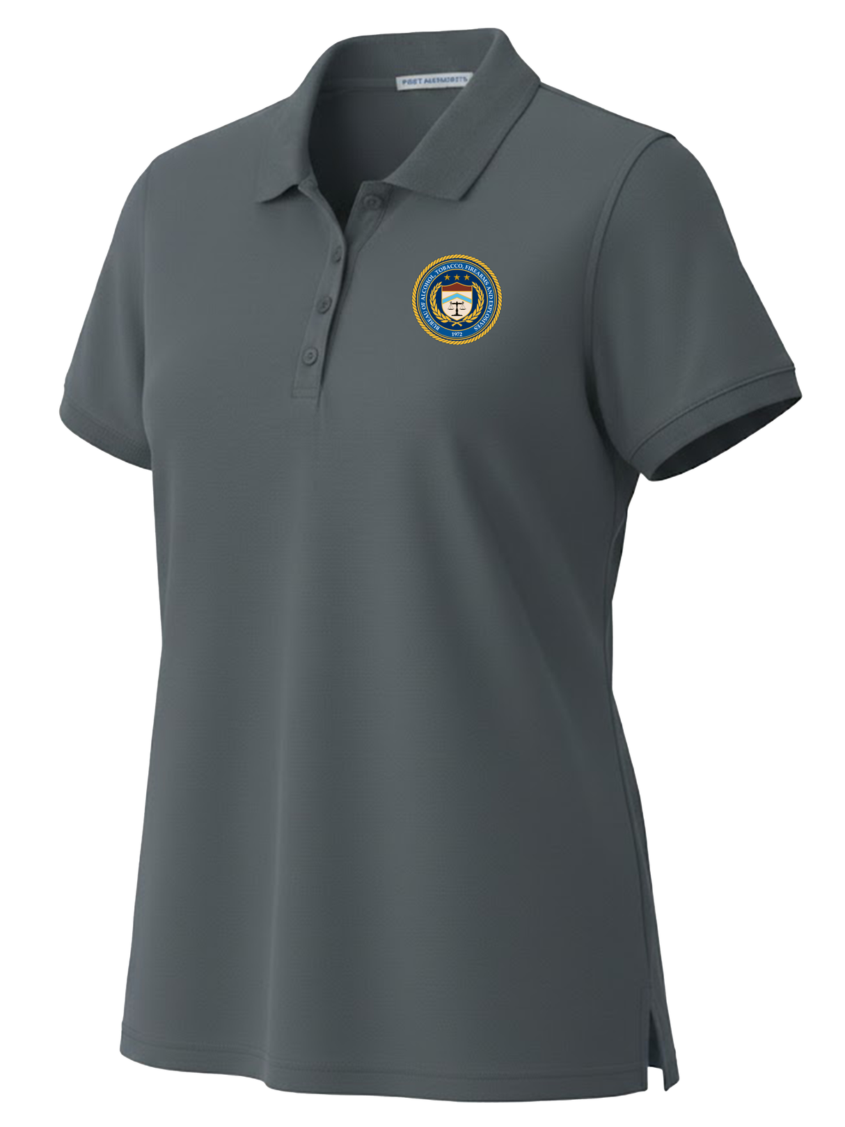 The Bureau of Alcohol, Tobacco, Firearms and Explosives (ATF) Women's Polo Slate Gray government employee uniform shirt