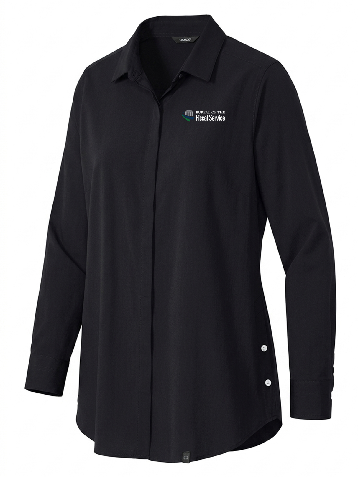 The Bureau of the Fiscal Service (BFS) Women's Commuter Shirt Black government employee uniform shirt