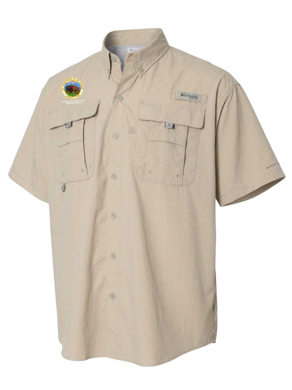 Bureau of Trust Funds Administration (BTFA) Men's Columbia Bahama™ II Button Up Short Sleeve Sand government employee uniform shirt
