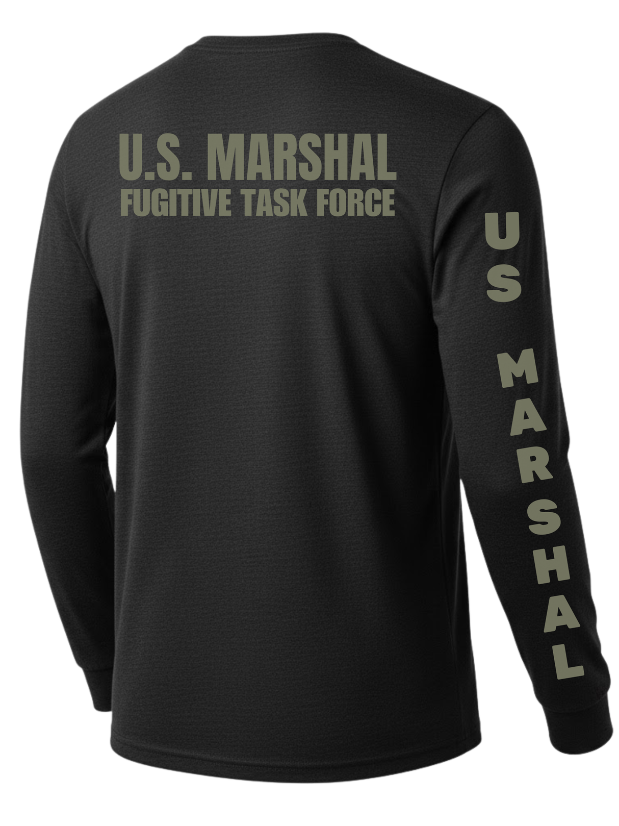 Black US Marshals Service USMS Men's Shirt - Long Sleeve (Green)
