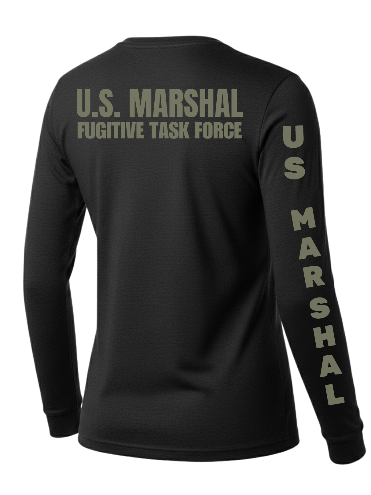 Black US Marshals Service USMS Women's Shirt - Long Sleeve (Green)