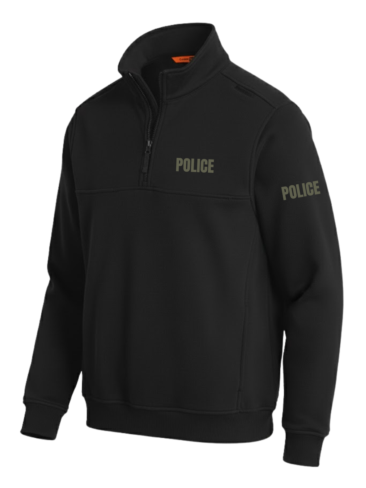 Black Police Men's Fleece Job Shirt (Green) - Front Police Sheriff Uniform