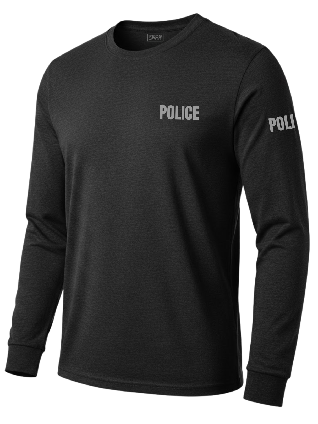 Black Police Men's Shirt - Long Sleeve (Gray)