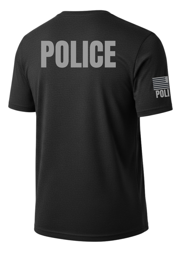 Black Police Men's Shirt - Short Sleeve (Gray)