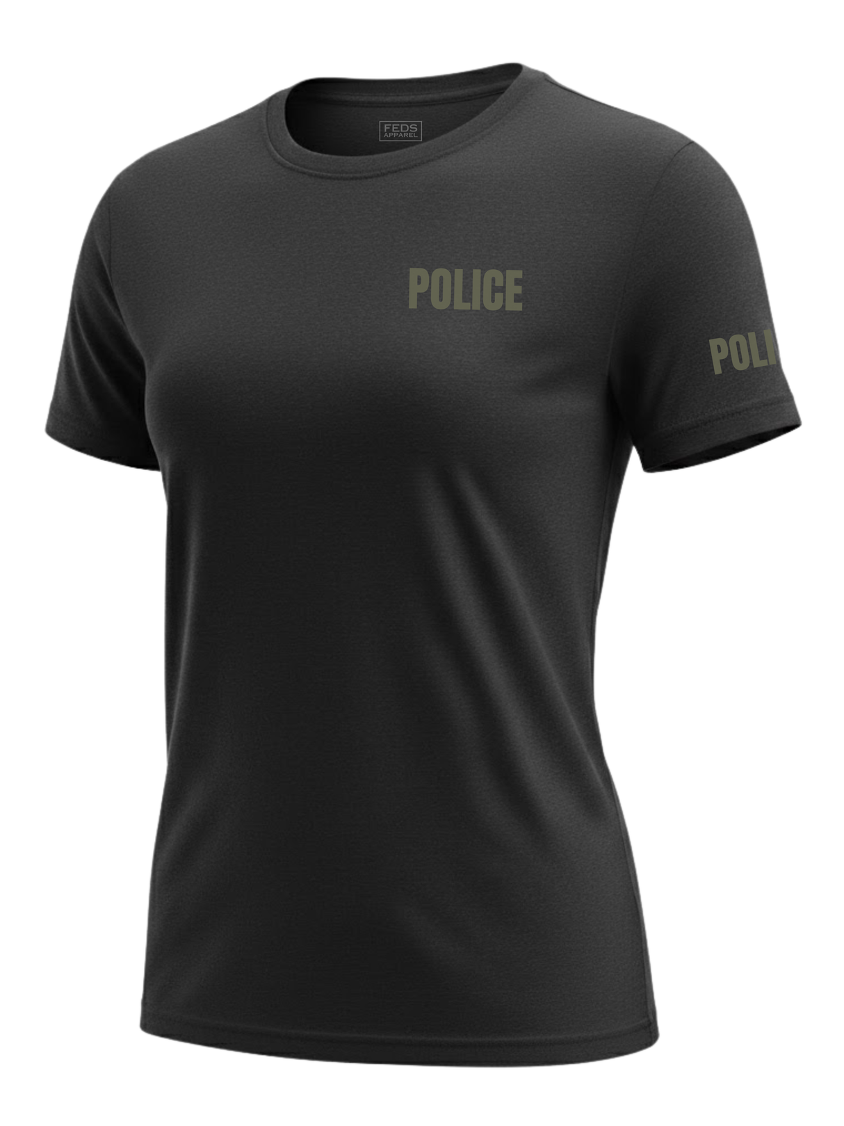 Black Police Women's Shirt - Short Sleeve (Green)