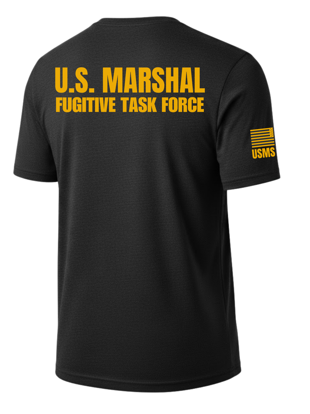 Black US Marshals Service USMS Men's Shirt - Short Sleeve (Golden Yellow)