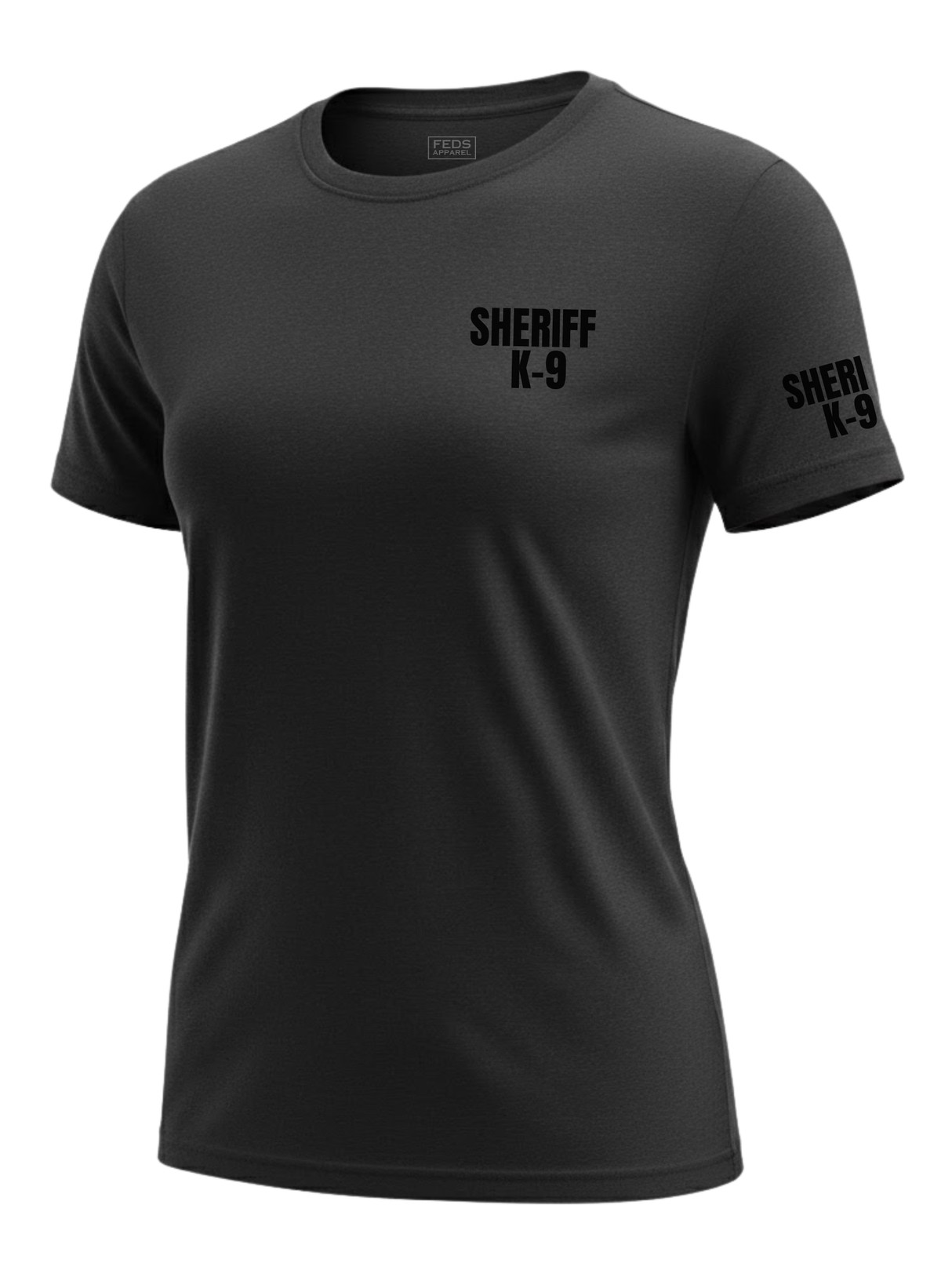 Black Sheriff K-9 Women's Shirt - Short Sleeve (Black) - Front Police Sheriff Uniform