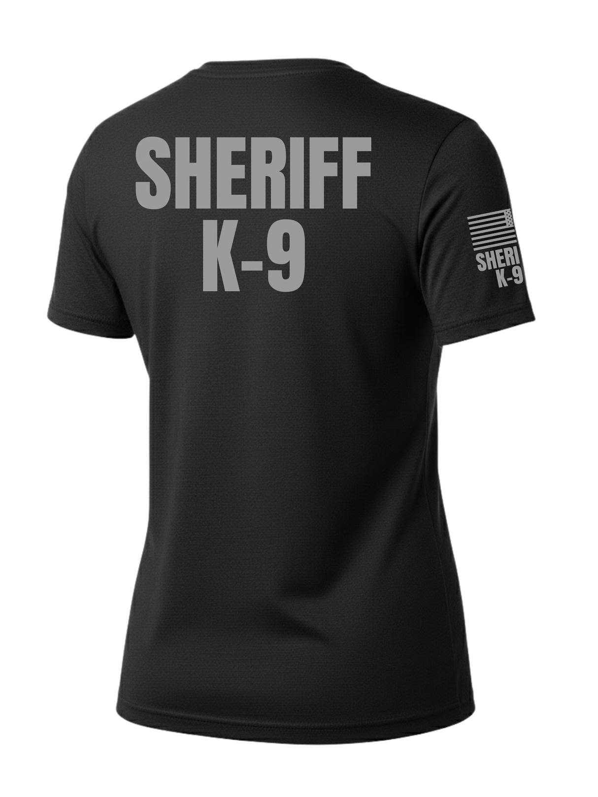 Black Sheriff K-9 Women's Shirt - Short Sleeve (Gray) - Back Police Sheriff Uniform