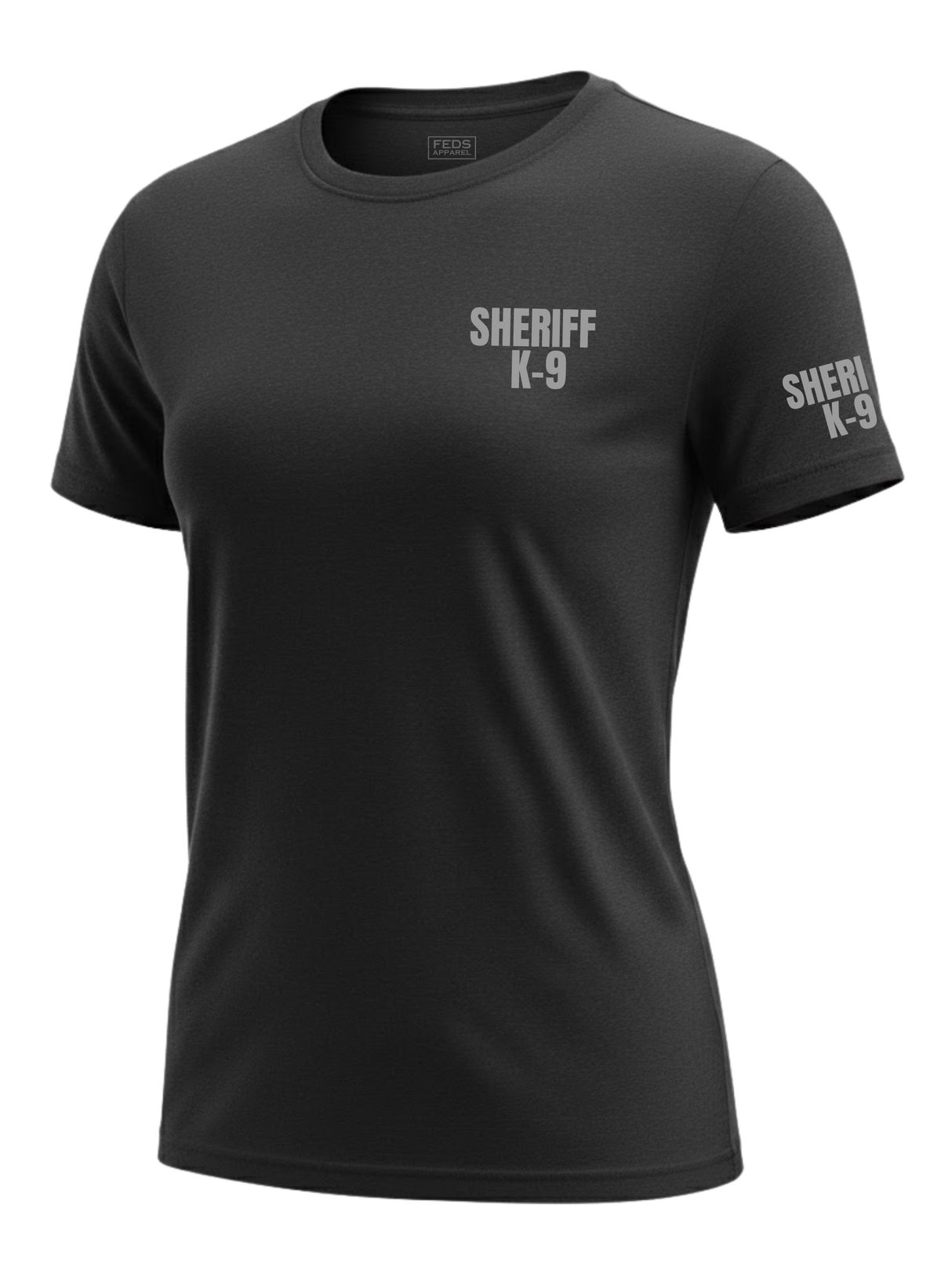 Black Sheriff K-9 Women's Shirt - Short Sleeve (Gray) - Front Police Sheriff Uniform