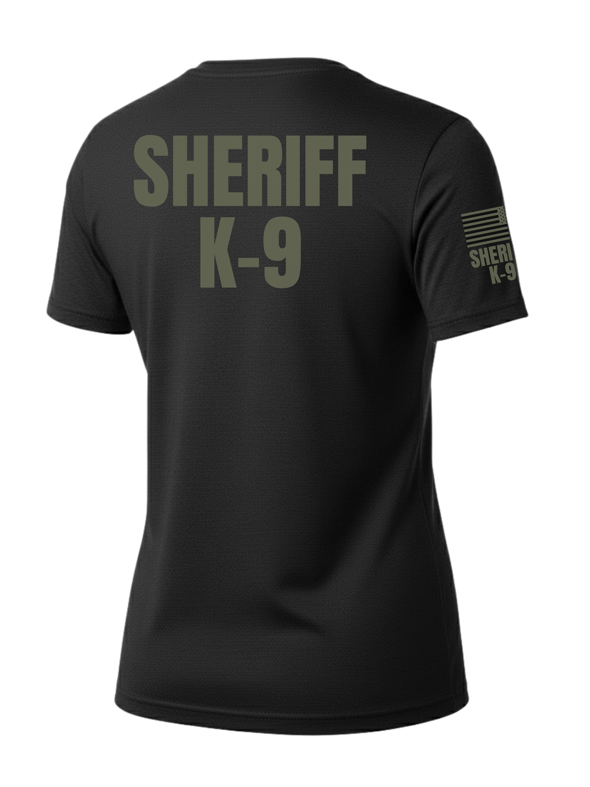 Black Sheriff K-9 Women's Shirt - Short Sleeve (Green) - Back Police Sheriff Uniform