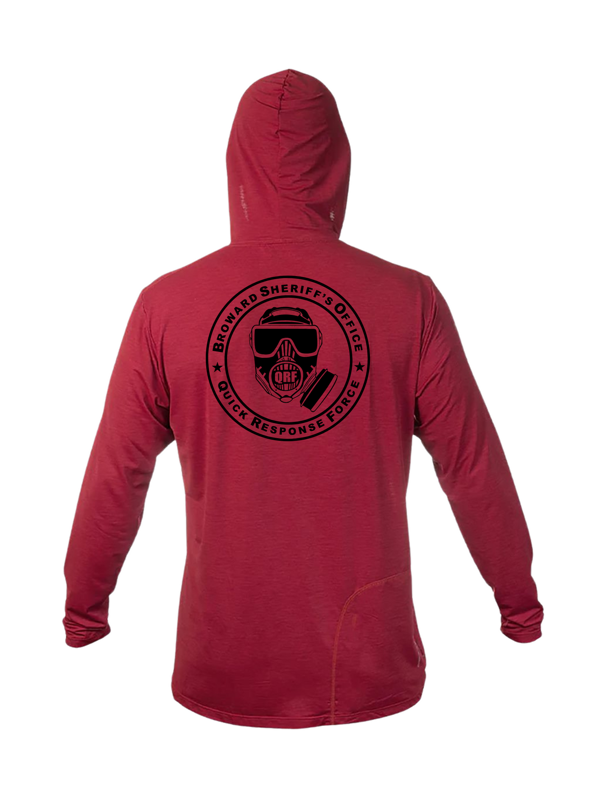 Broward Sheriff Office (BSO) QRF long sleeve anetik instructor red hoodie back