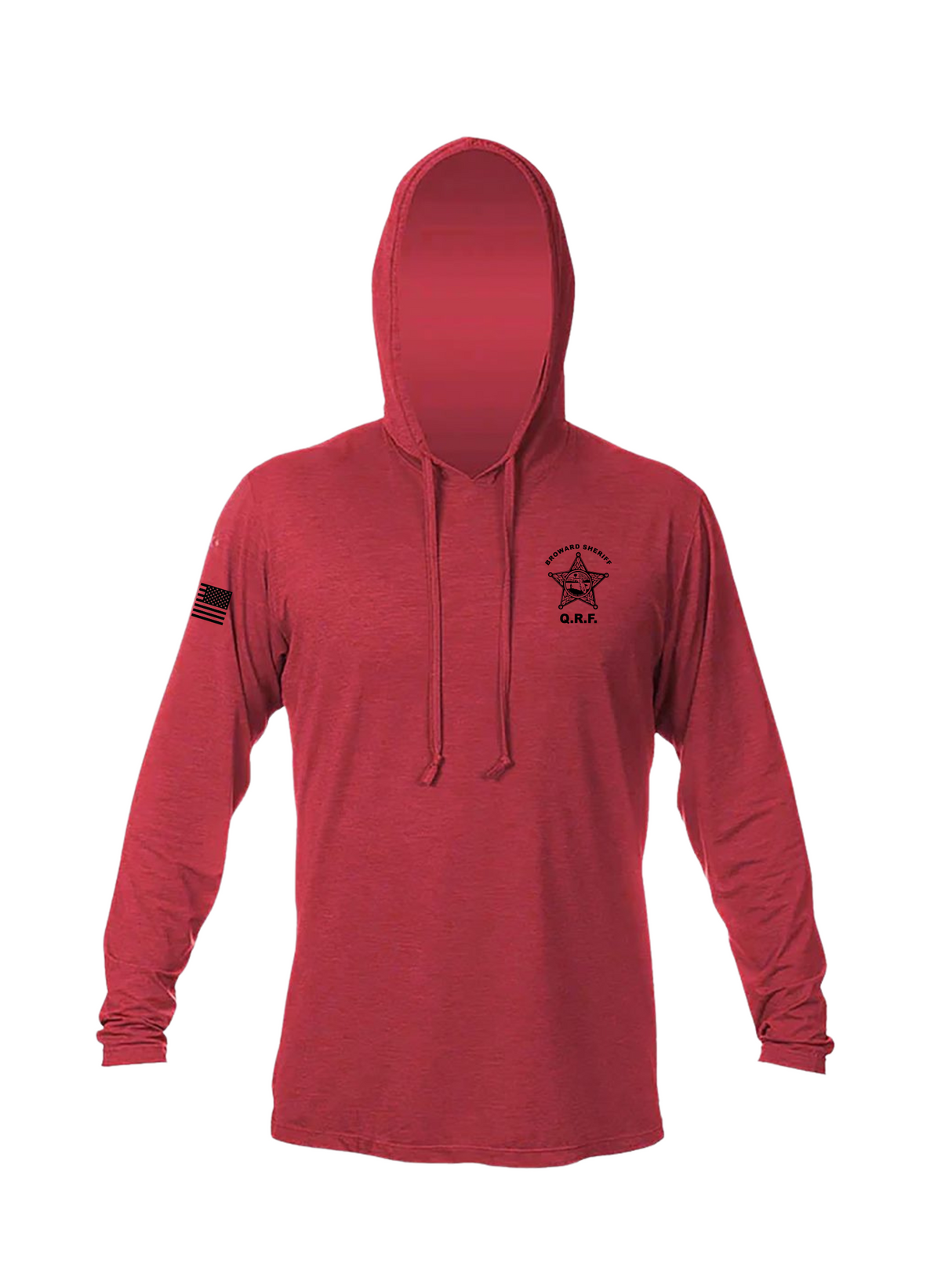 Broward Sheriff Office (BSO) QRF long sleeve anetik instructor red hoodie front