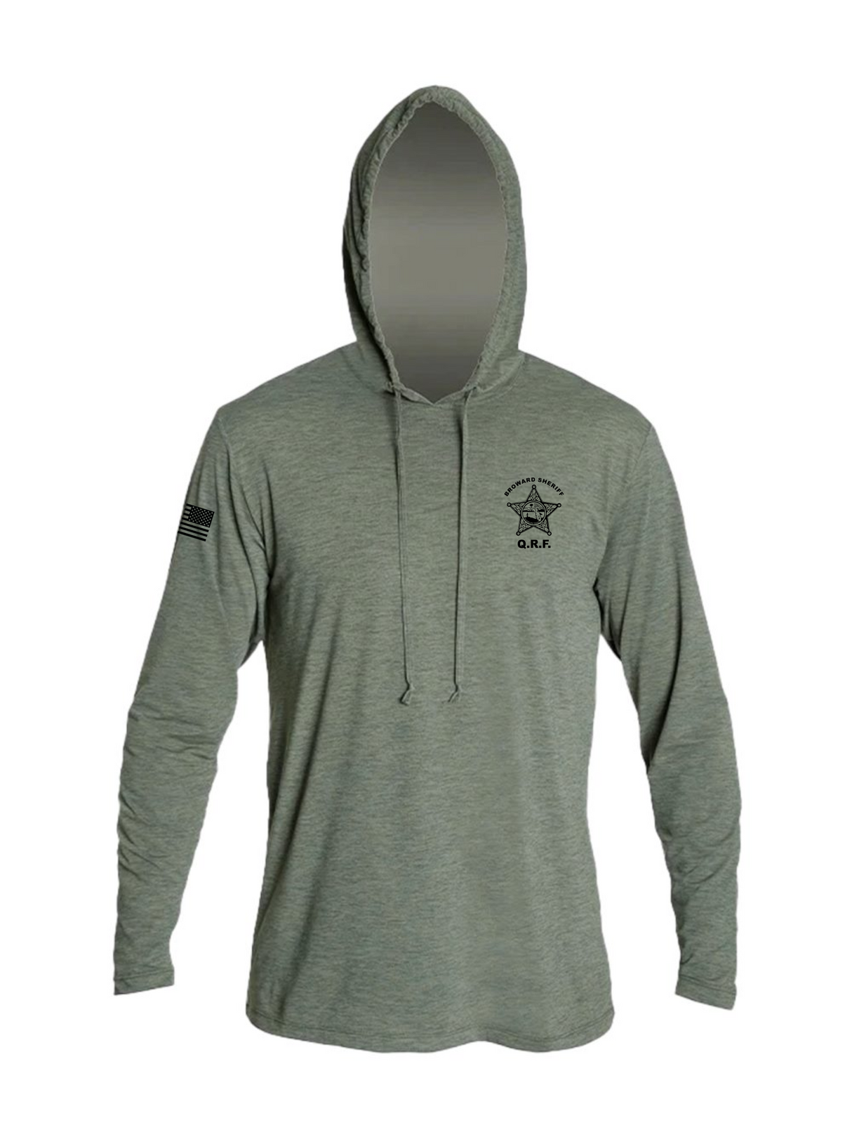 Broward Sheriff Office (BSO) QRF long sleeve anetik olive hoodie front