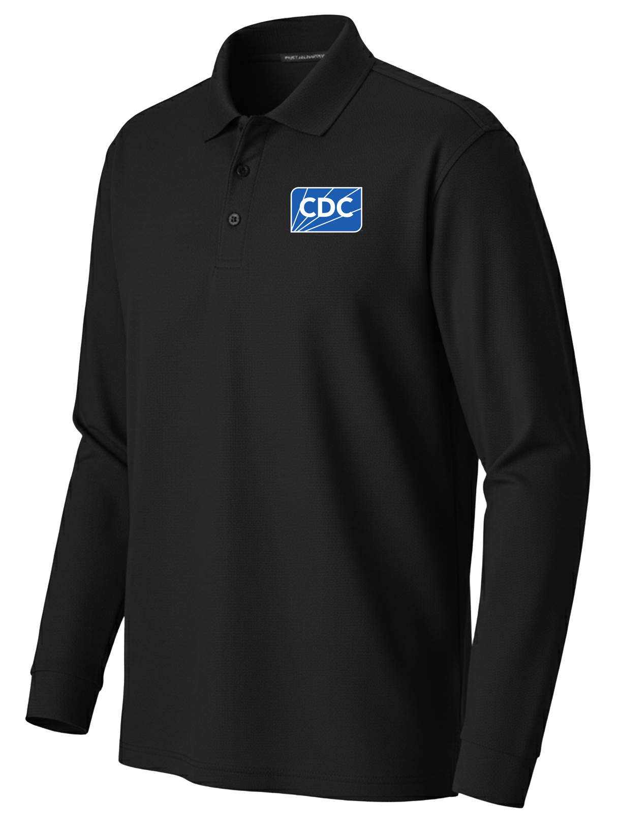 Centers for Disease Control and Prevention (CDC) Men's Long Sleeve Polo Black government employee uniform shirt