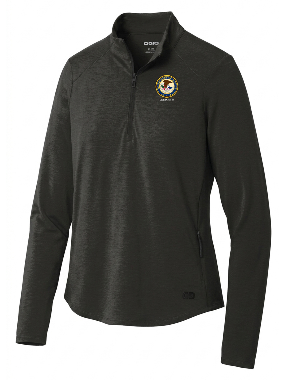 Civil Division (CIV) Women's Motion 1/4 Zip Black government employee uniform shirt