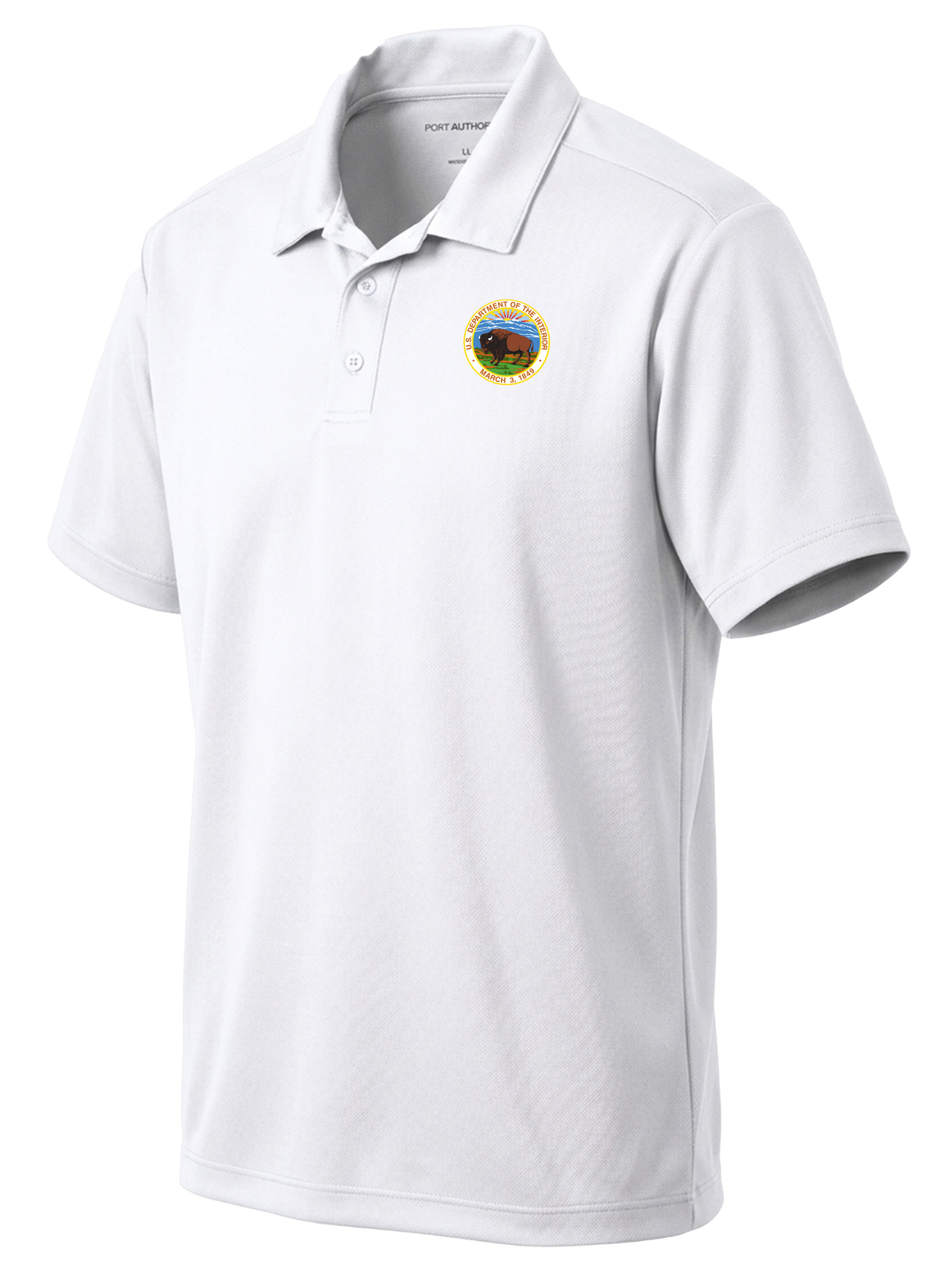 Department of Interior Men's Dri Fit Polo White government employee uniform shirt