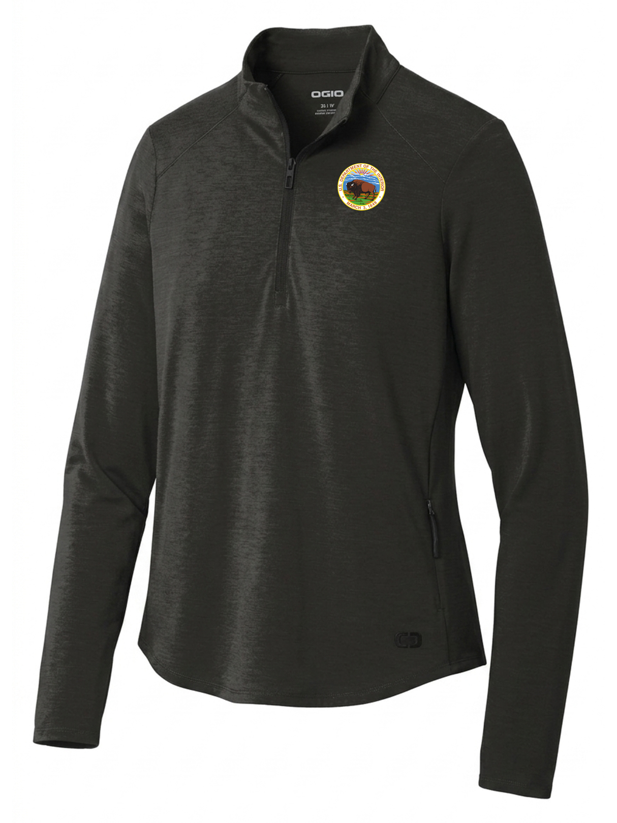 Department of Interior Women's Motion 1/4 Zip Black government employee uniform shirt