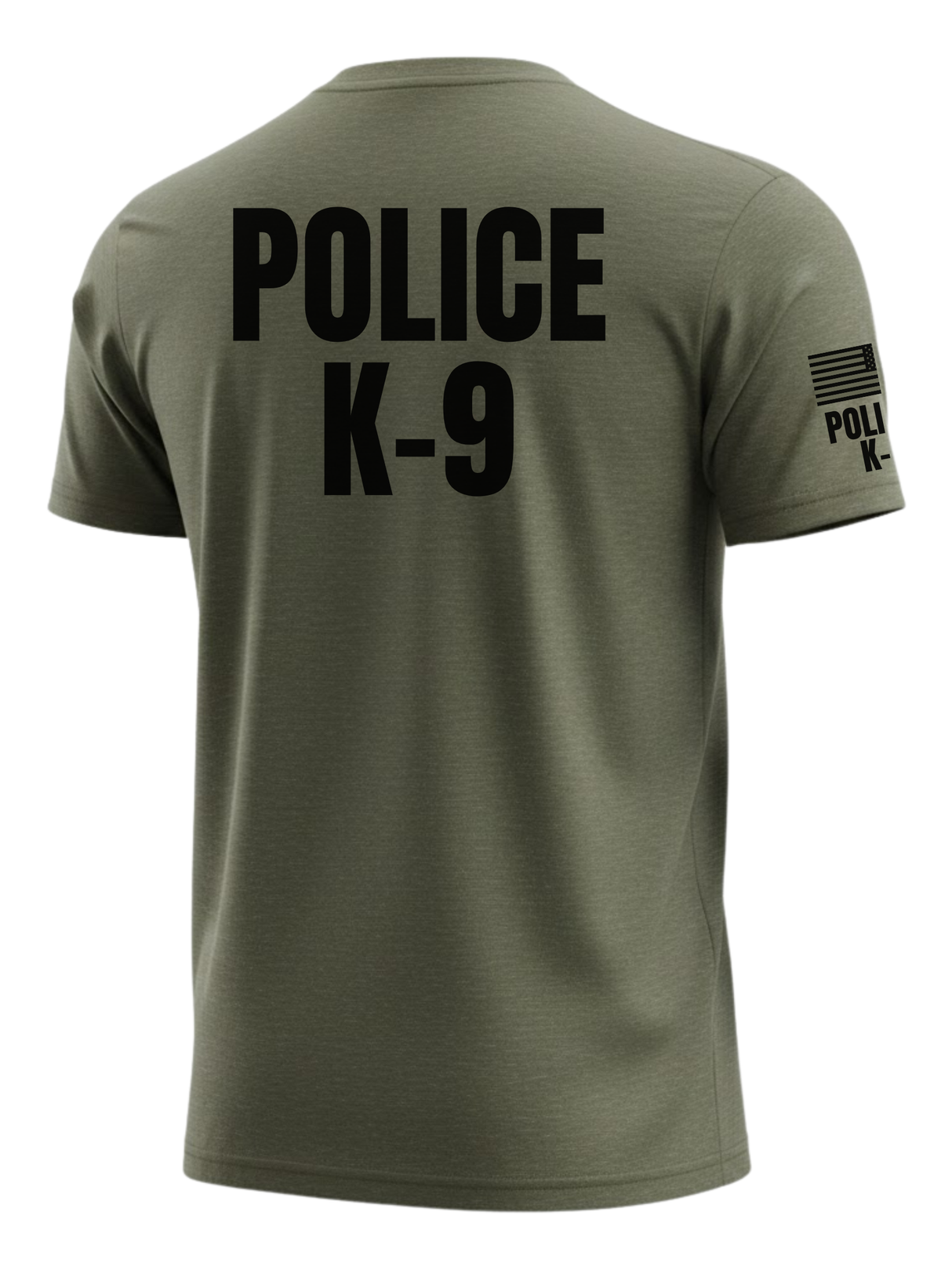 Drab Green Police K-9 Men's Shirt - Short Sleeve (Black) - Back Police Sheriff Uniform