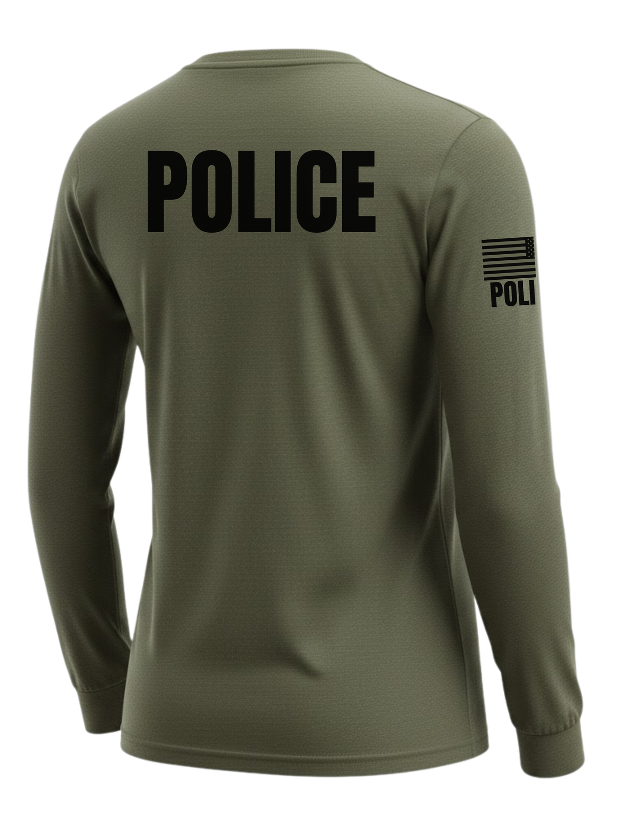 Drab Green Police Women's Shirt - Long Sleeve (Black)