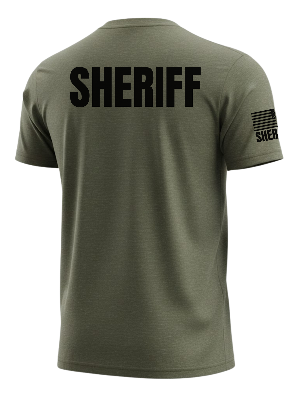Drab Green Sheriff Men's Shirt - Short Sleeve (Black)