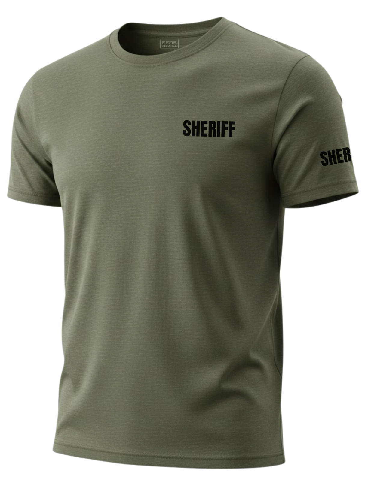 Drab Green Sheriff Men's Shirt - Short Sleeve (Black)