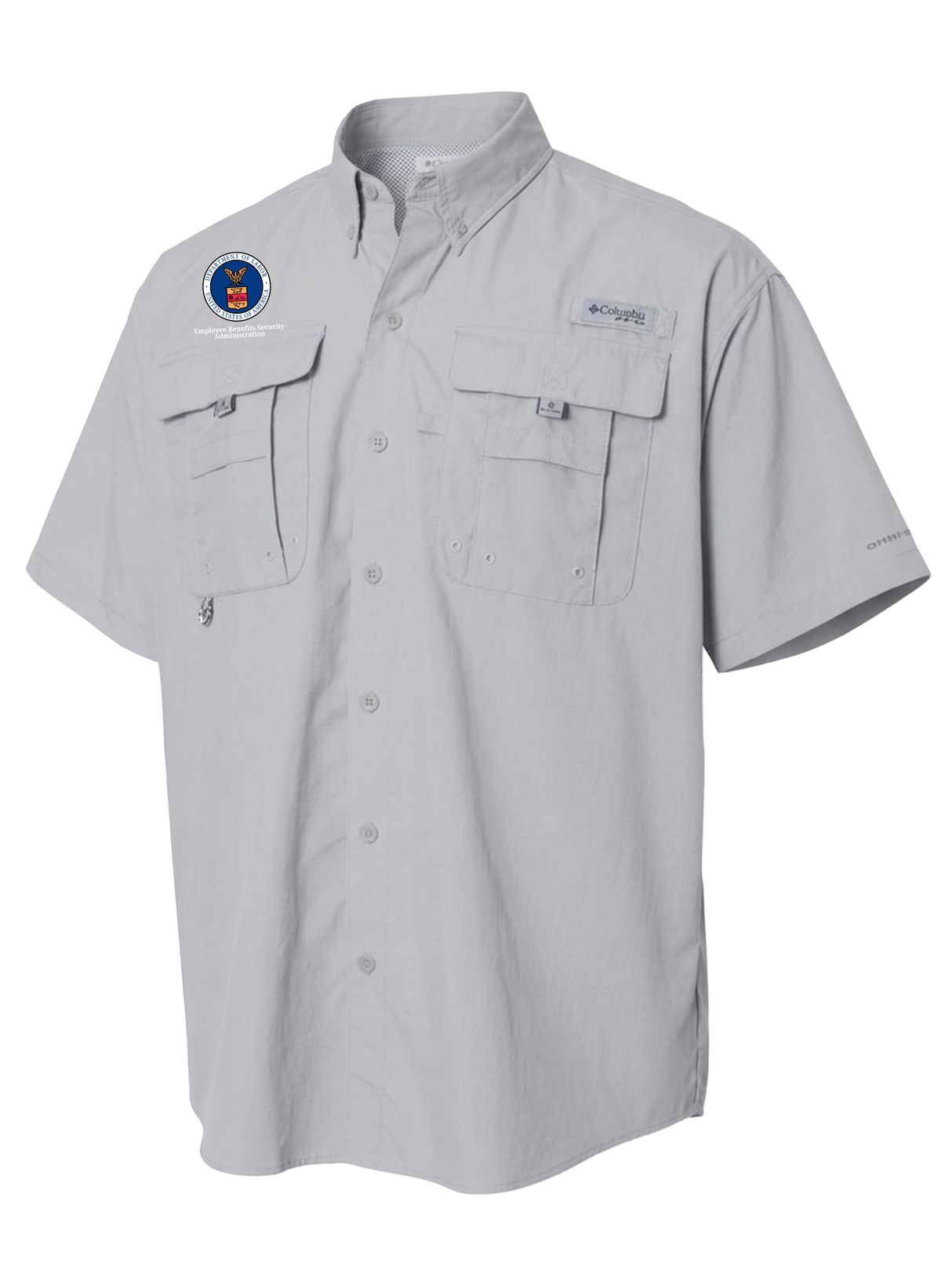Employee Benefits Security Administration (EBSA) Men's Columbia Bahama™ II Button Up Short Sleeve Cool Grey government employee uniform shirt