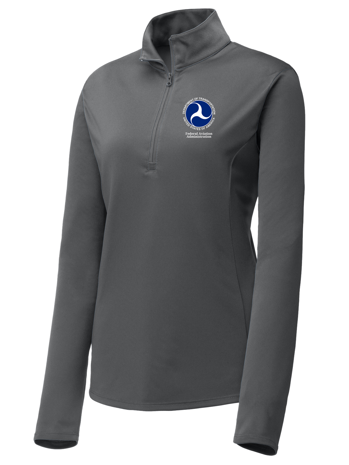 Federal Aviation Administration (FAA) Women's Lightweight Dri Fit 1/4 Zip Slate Gray government employee uniform shirt