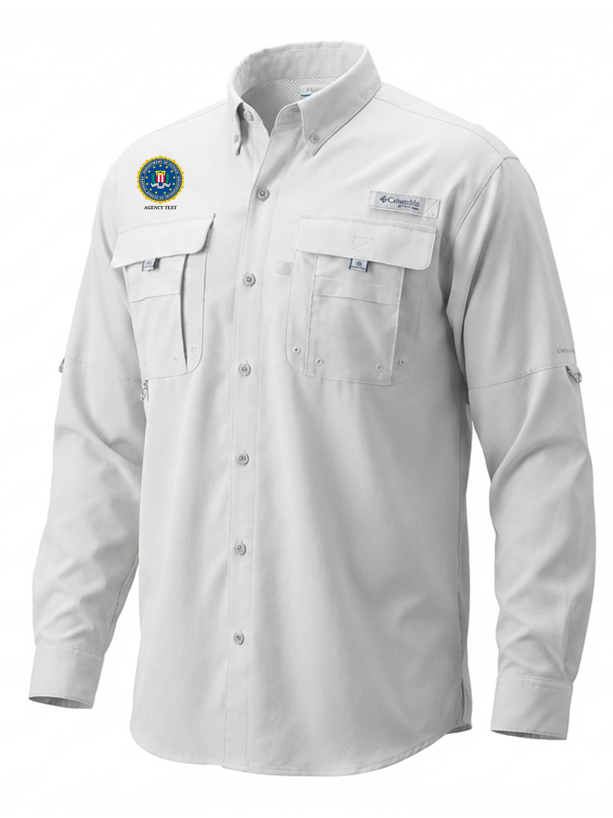Federal Bureau of Investigation (FBI) Men's Columbia Bahama™ II Button Up Long-Sleeve White government employee uniform shirt