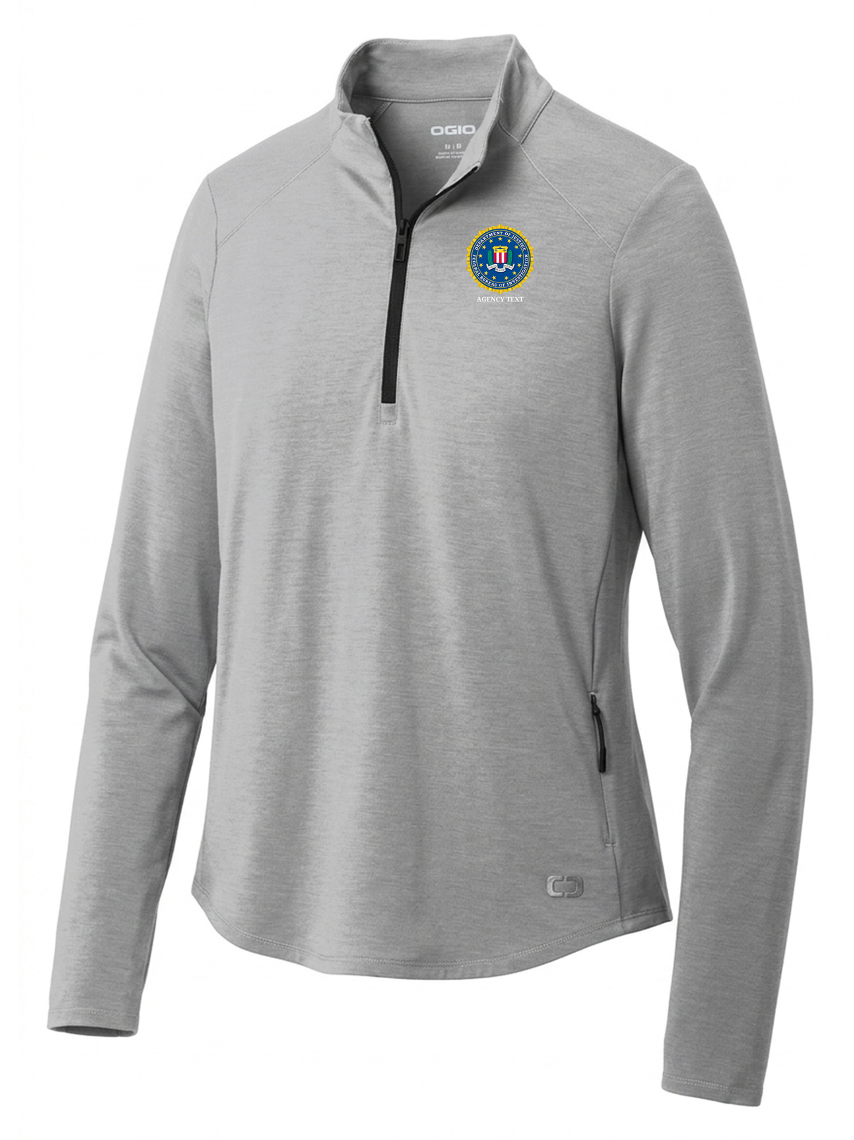 Federal Bureau of Investigation (FBI) Women's Motion 1/4 Zip Light Gray government employee uniform shirt