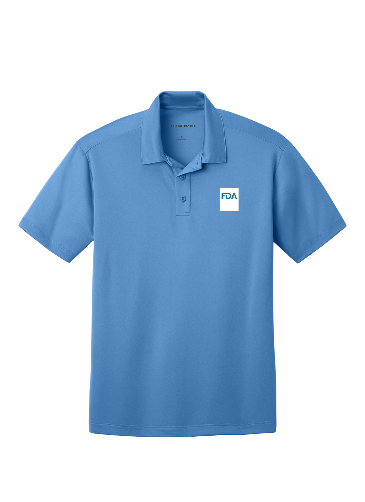 FDA Men's Dri Fit Polo White Logo Front