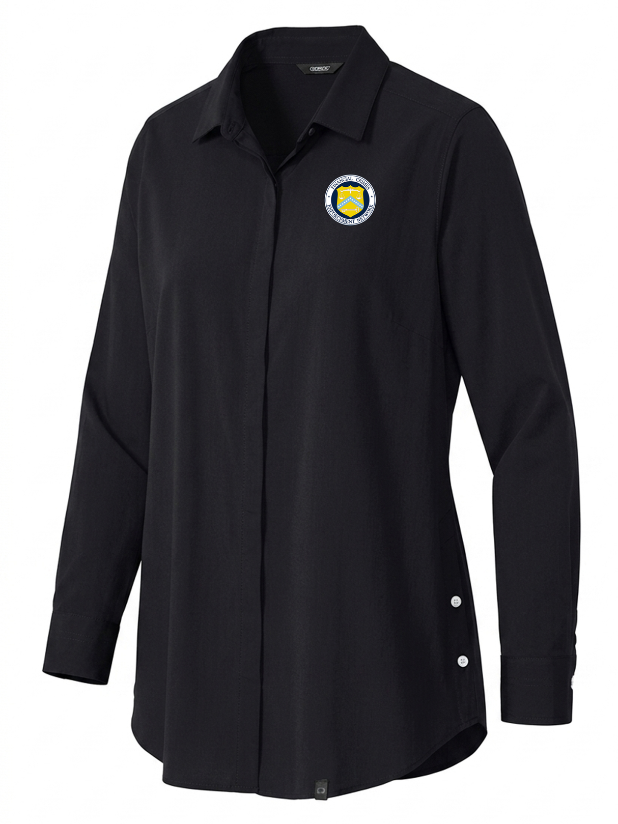 The Financial Crimes Enforcement Network (FINCEN) Women's Commuter Shirt Black government employee uniform shirt