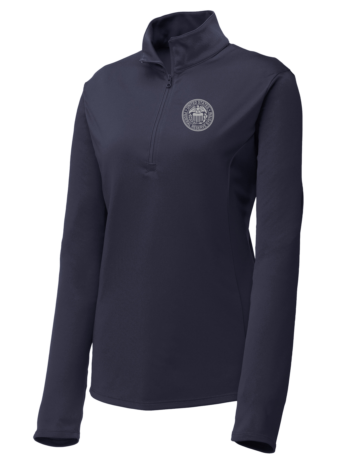 Federal Reserve System (FRS) Women's Lightweight Dri Fit 1/4 Zip Navy Blue government employee uniform shirt