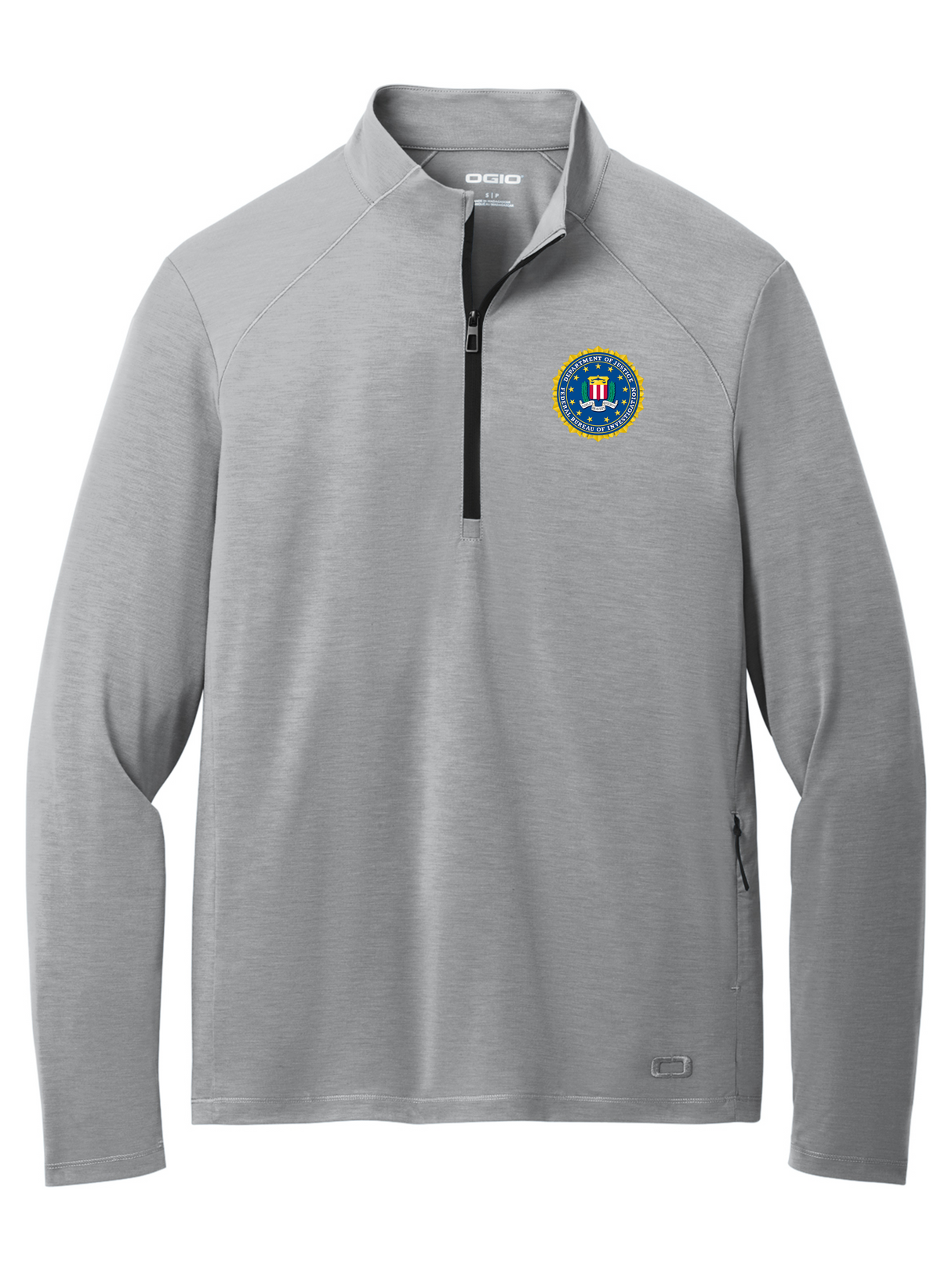 Federal Bureau of Investigation (FBI) Motion 1/4-Zip Long Sleeve Mens Gry