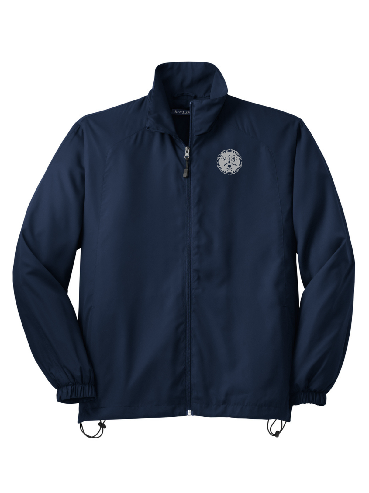 Countering Weapons of Mass Destruction Office (CWMD) Men's Sport Tek Full-Zip Wind Jacket Navy Blue government employee uniform shirt