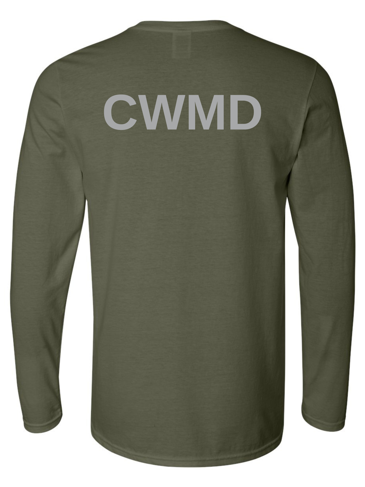 Countering Weapons of Mass Destruction Office (CWMD) Unisex Softstyle Long Sleeve T-Shirt Drab Green back government employee uniform shirt