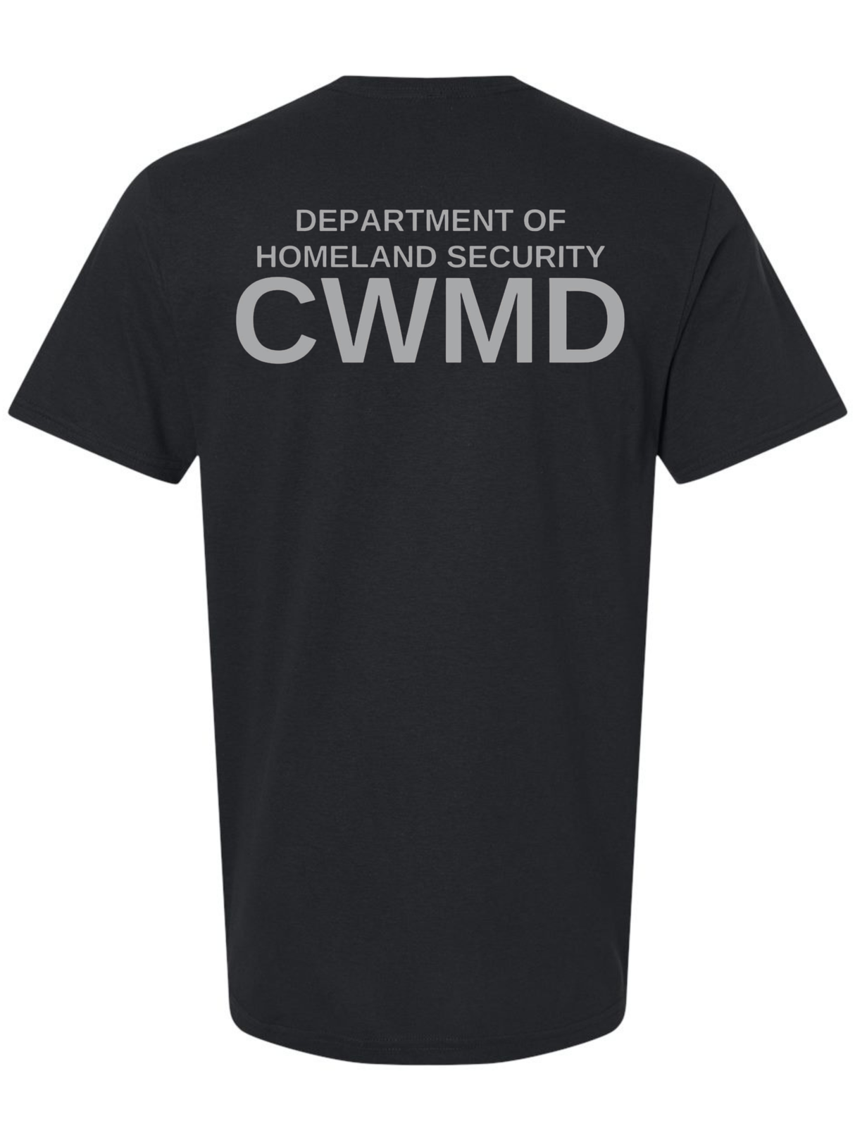 DHS Countering Weapons of Mass Destruction Office (CWMD) Unisex Softstyle T-Shirt Black back government employee uniform shirt