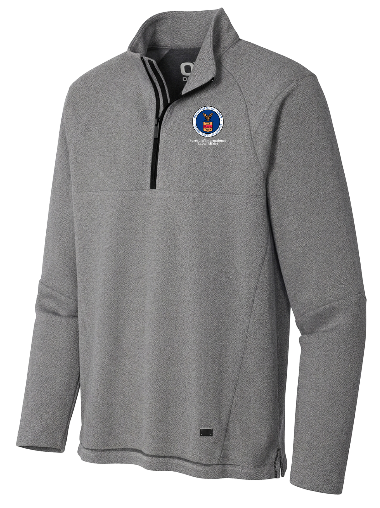 Bureau of International Labor Affairs (ILAB) Men's Transition Quarter Zip Light Gray government employee uniform shirt