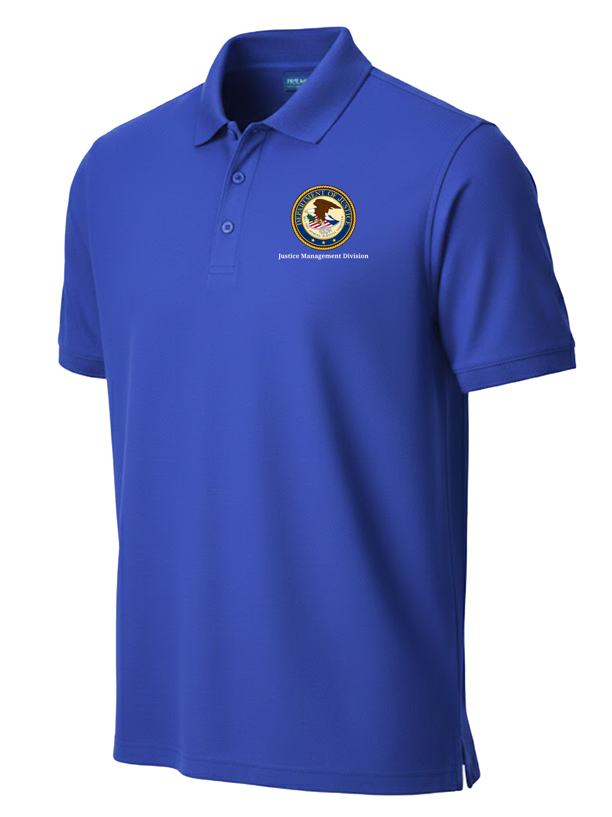 Justice Management Division (JMD) Men's Polo Royal Blue government employee uniform shirt